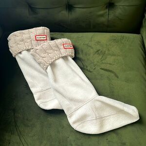 Welly Socks | Hunter Boots | Boot Socks | Light Gray | Cable knit